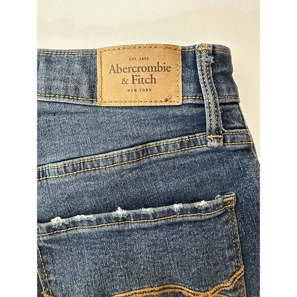 Abercrombie & Fitch Womens Blue Denim Jean Shorts Size 25 High Waist - Picture 4 of 7